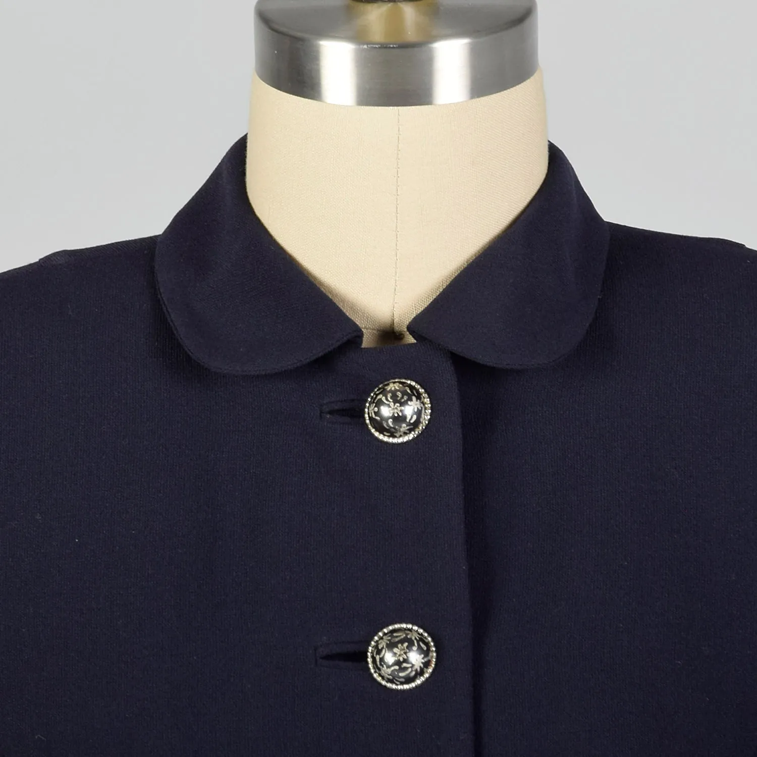 1950s Navy Blue Cropped Jacket
