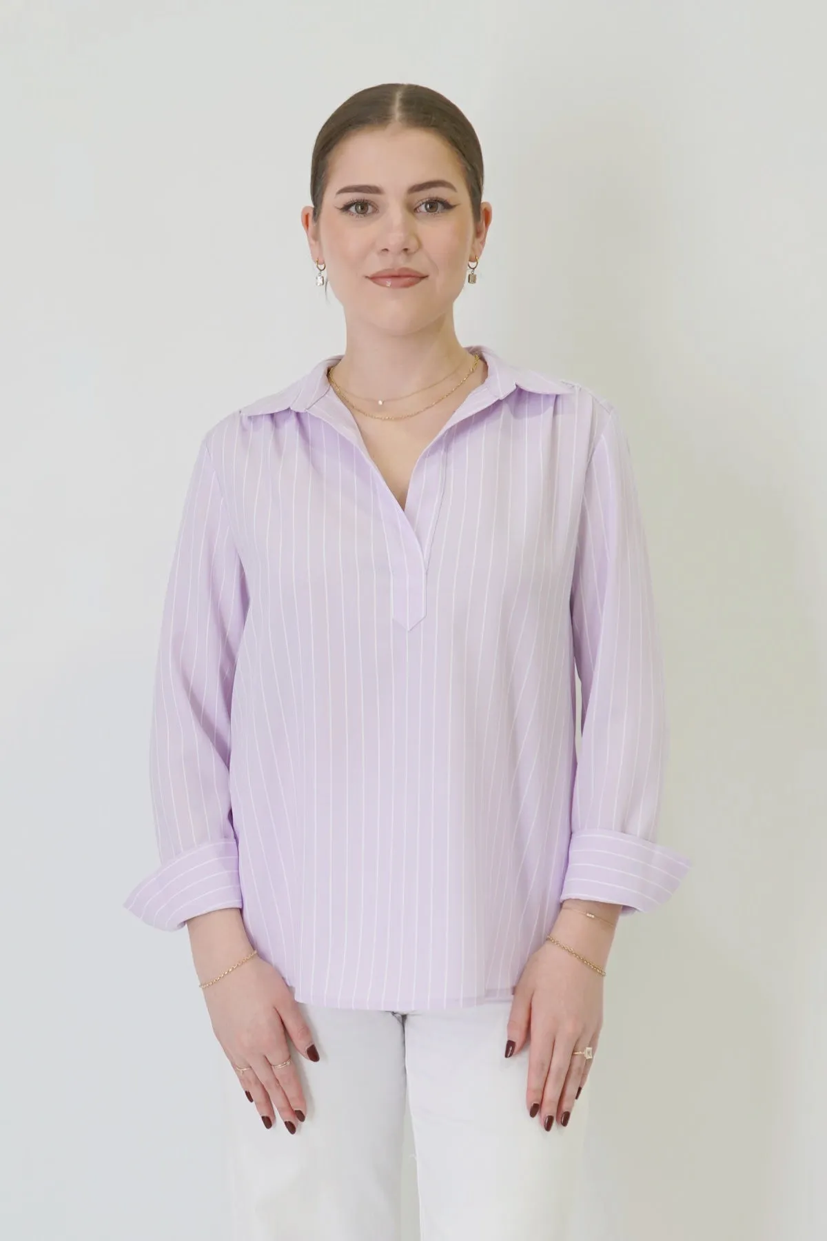 27" No-Iron Striped Tunic
