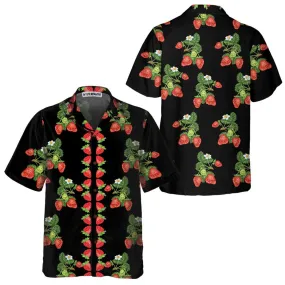 50s Style Strawberries Hawaiian Shirt, Strawberry Shirt For Men & Women, Strawberry Print Shirt