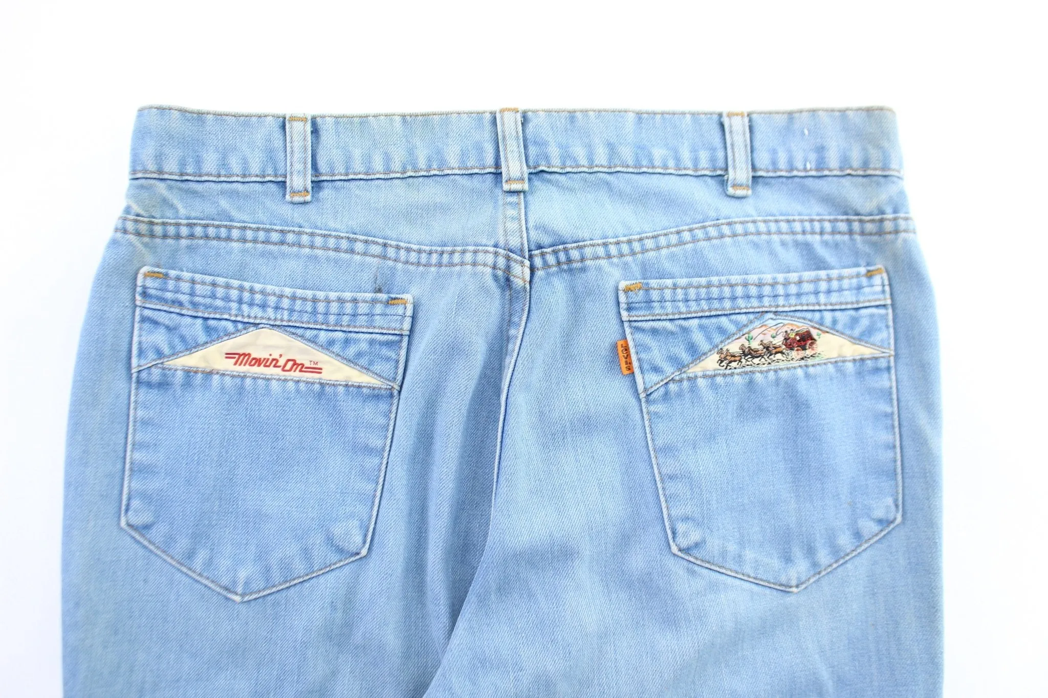 70's Levi's Embroidered Light Wash Denim Jeans