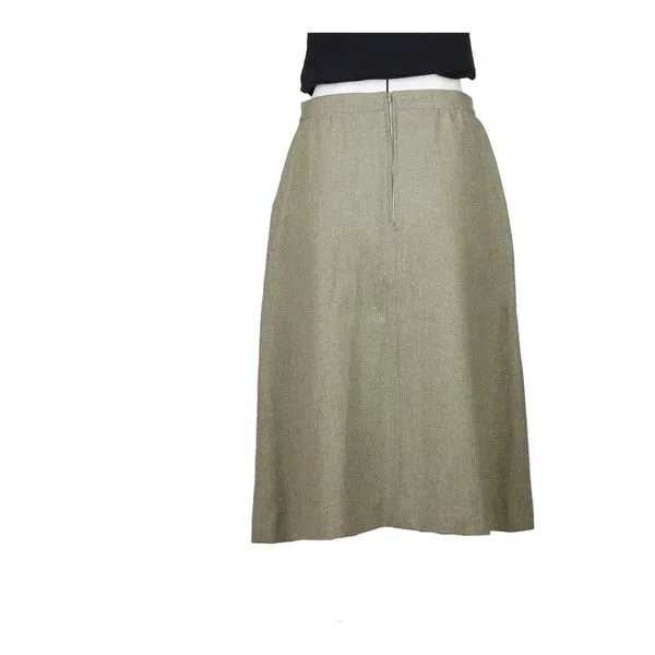 80s Made in USA Pendleton Midi Skirt - 29W UK 10 Green Wool