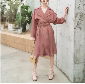 8GIRLS DESIGN BELTED LONGLINE TRENCH COAT