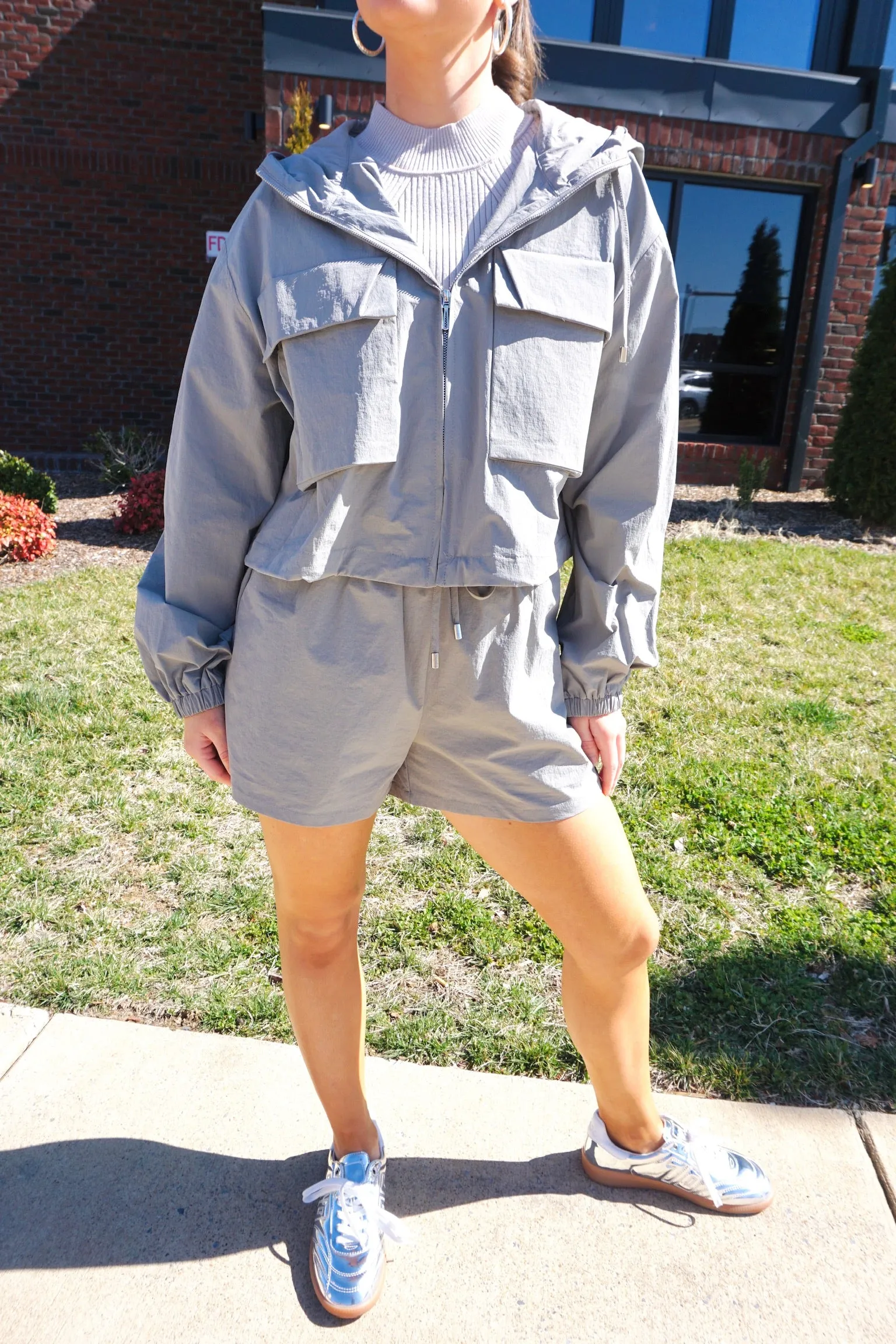 Annamarie Cropped Zip Up Jacket and Shorts Set