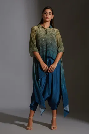 Asymmetric Shirt Tunic & Dhoti Pant Set