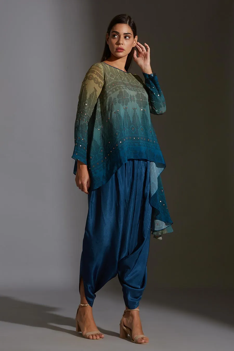 Asymmetric Tunic & Dhoti Pant Set