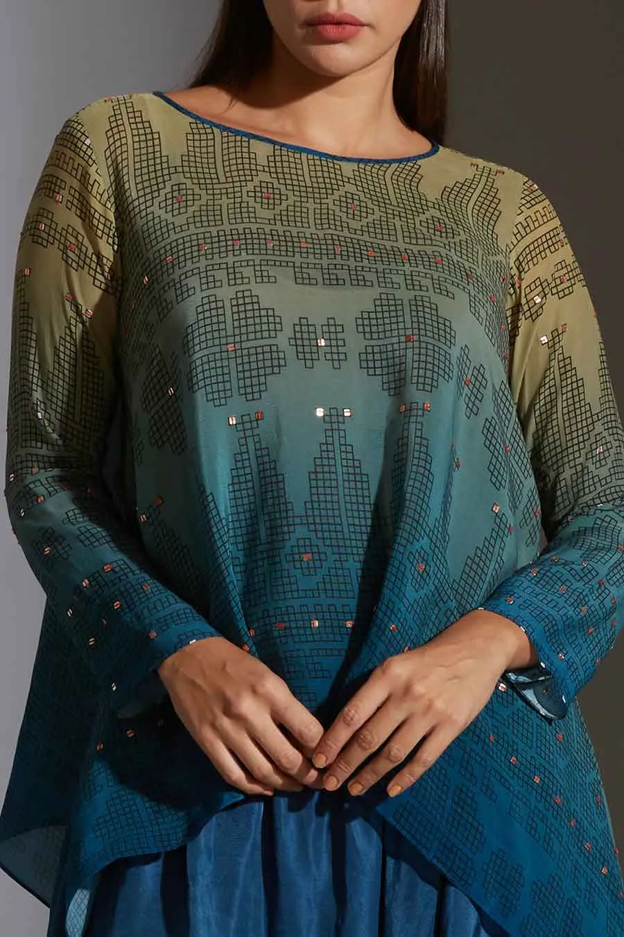 Asymmetric Tunic & Dhoti Pant Set