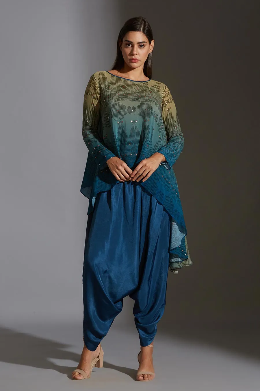 Asymmetric Tunic & Dhoti Pant Set