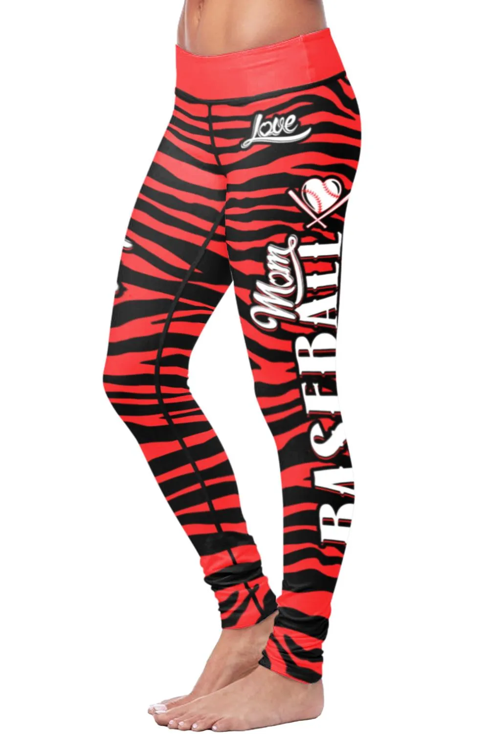 Baseball Mom Striped Leggings