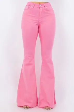 Bell Bottom Jean in Pink Inseam 32