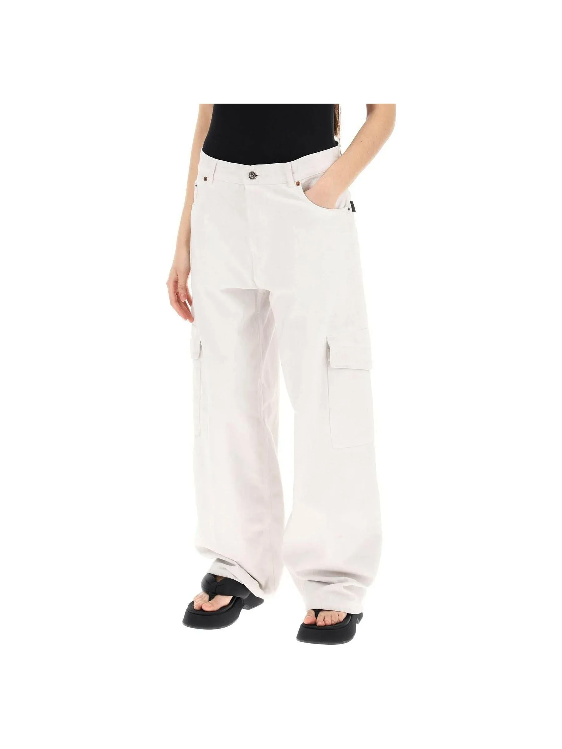 Bethany Cargo Wide-Leg Denim Jeans