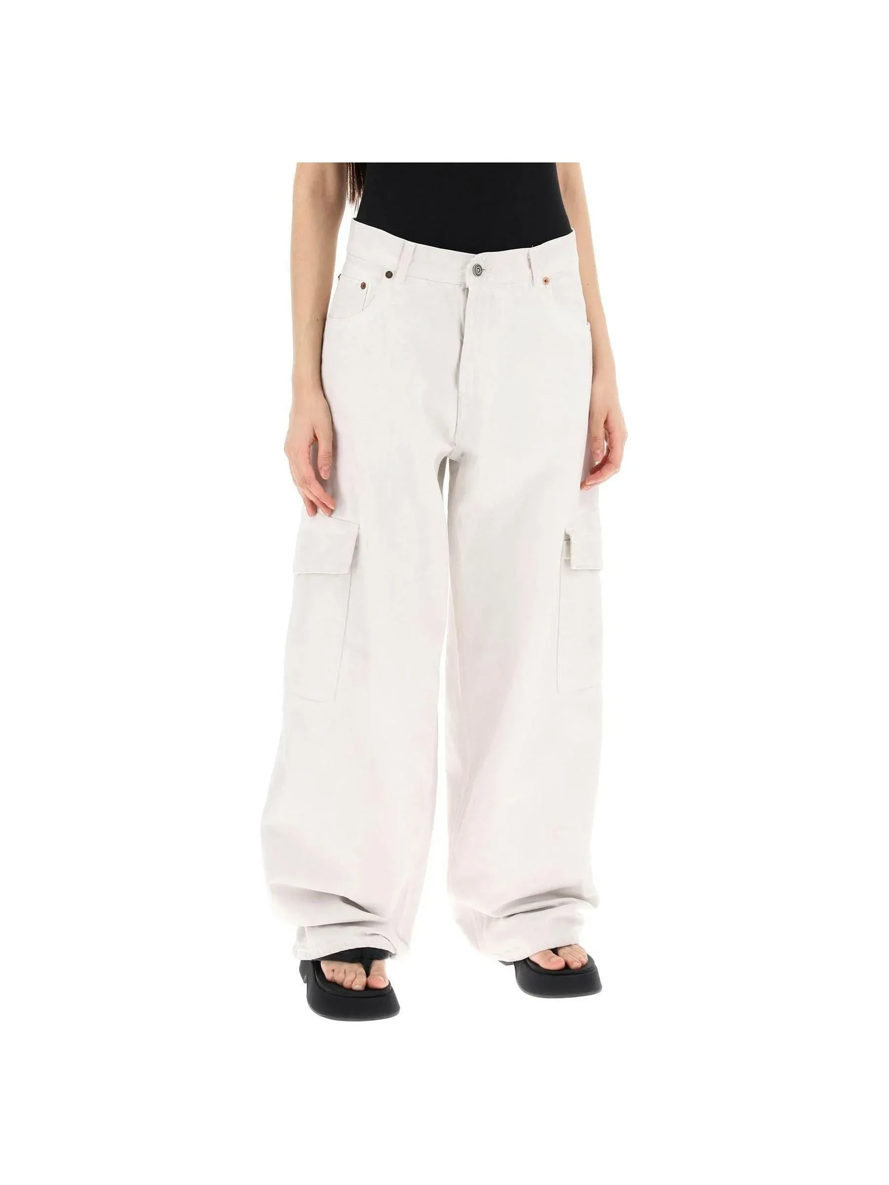 Bethany Cargo Wide-Leg Denim Jeans
