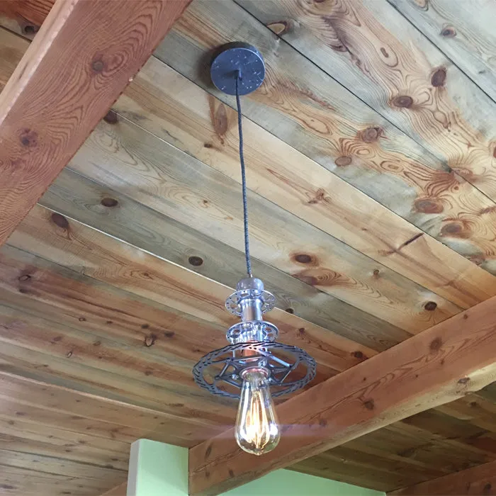 Bicycle Rock Shox Hub & Disc Pendant Light