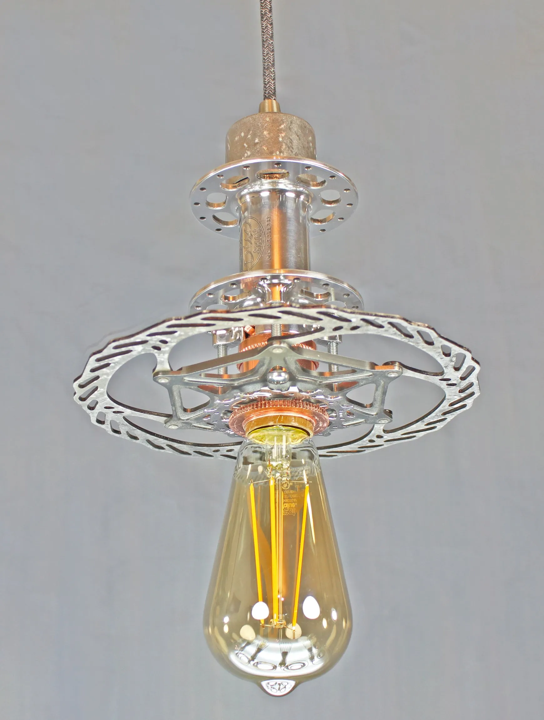 Bicycle Rock Shox Hub & Disc Pendant Light