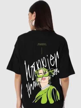 Billie Eilish Happier Than Ever Graphic Printed Drop Shoulder T-shirt Legacy Boutiques Bangladesh