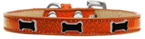Black Bone Widget Dog Collar Orange Ice Cream Size 18