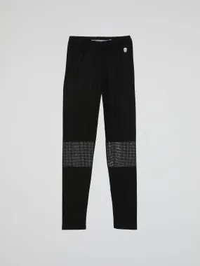 Black Crystals Detail Leggings (Kids)