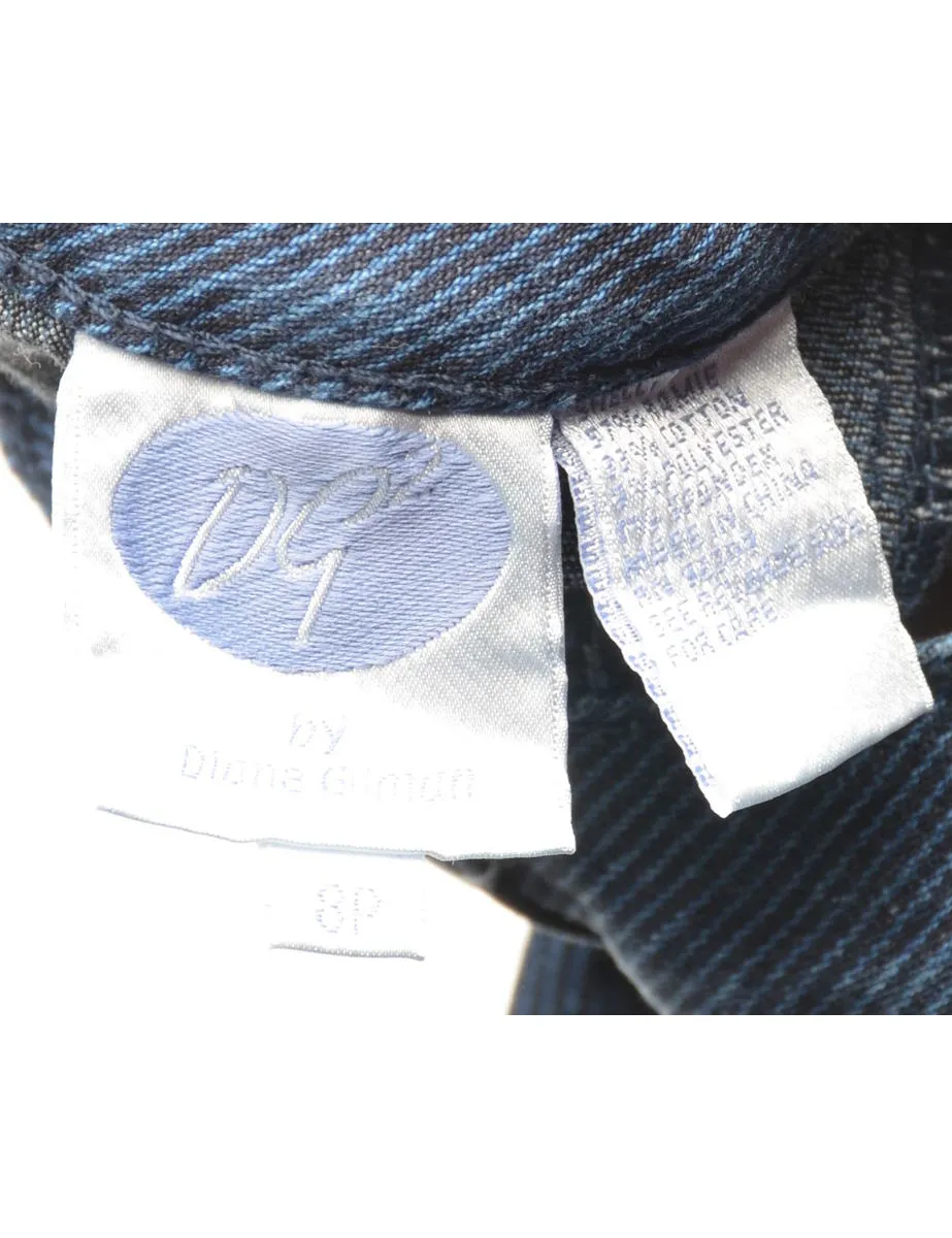 Blue Pinstriped High Waist Jeans - W28 L29