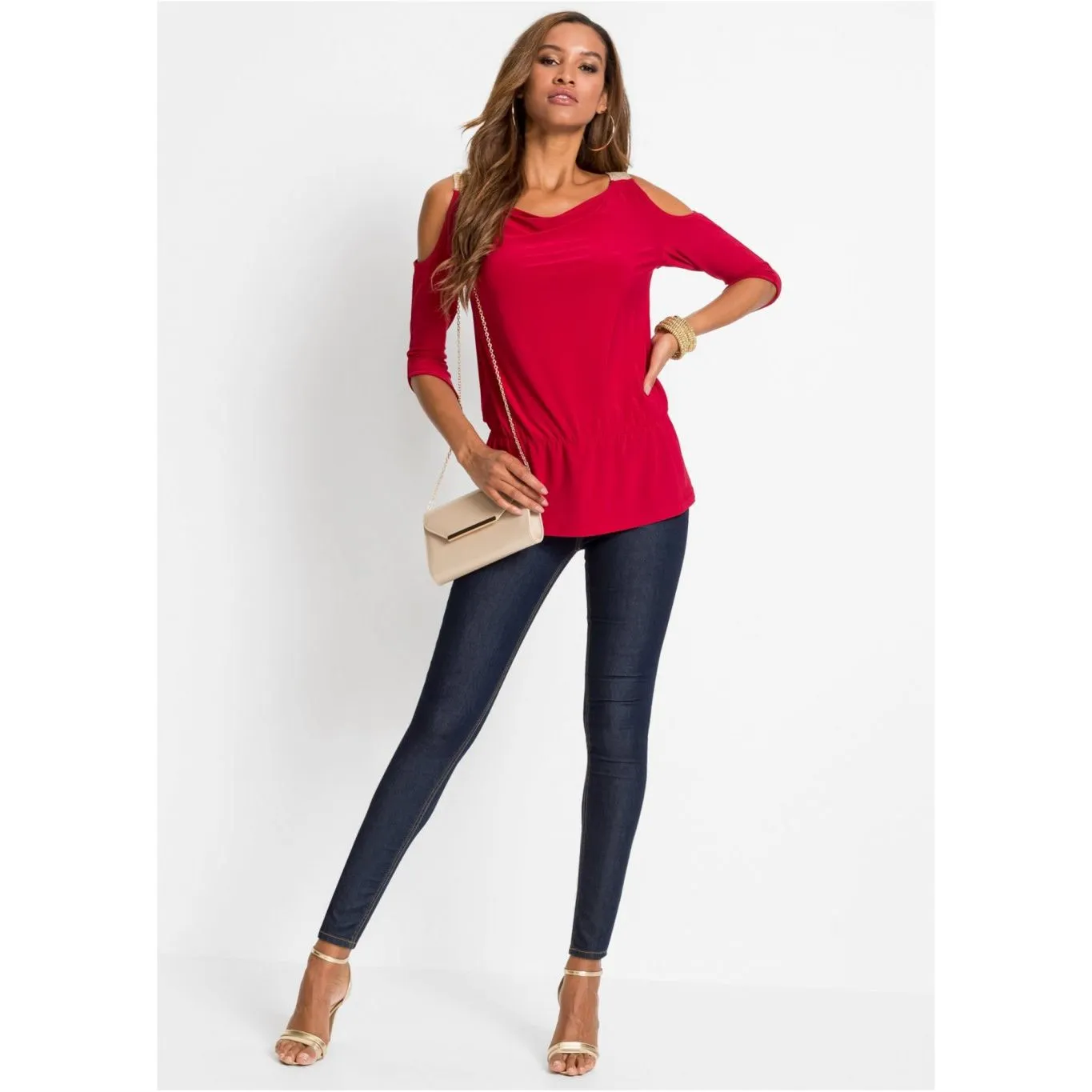 Bodyflirt Red Cold Shoulder Tunic