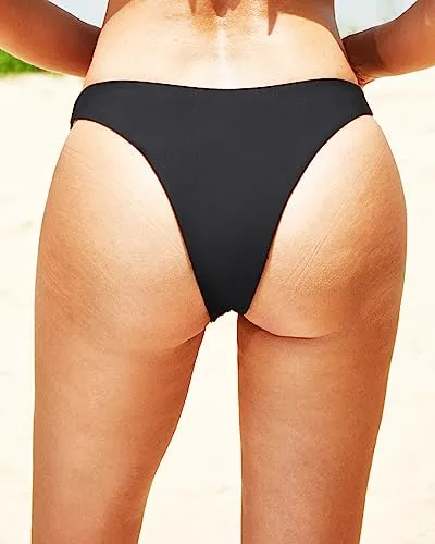 Brazilian Cut Bathing Suit Bottom Cheeky Low Rise Bikini Bottoms for Women
