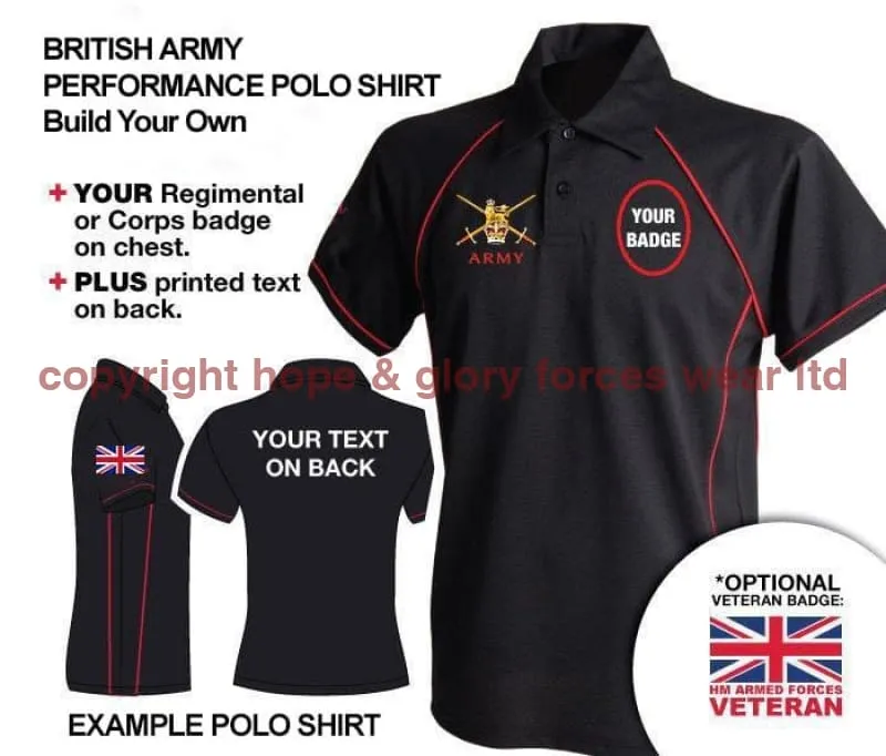 British Army UNITS Special Edition Performance Polo Shirt (Male and Female Fit)