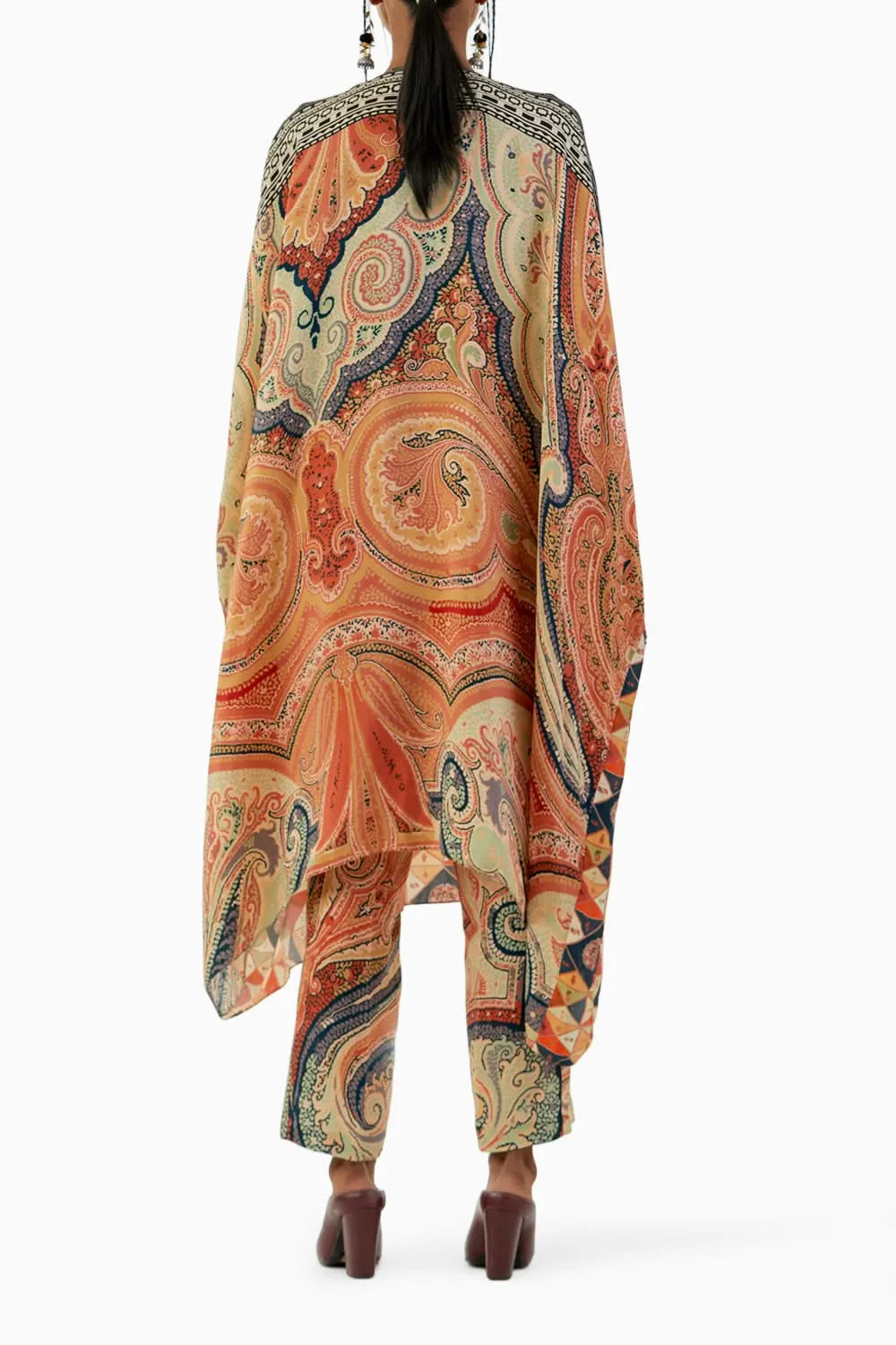 Burnt Amber Kuru Trapeeze Tunic and Drape Trouser Set