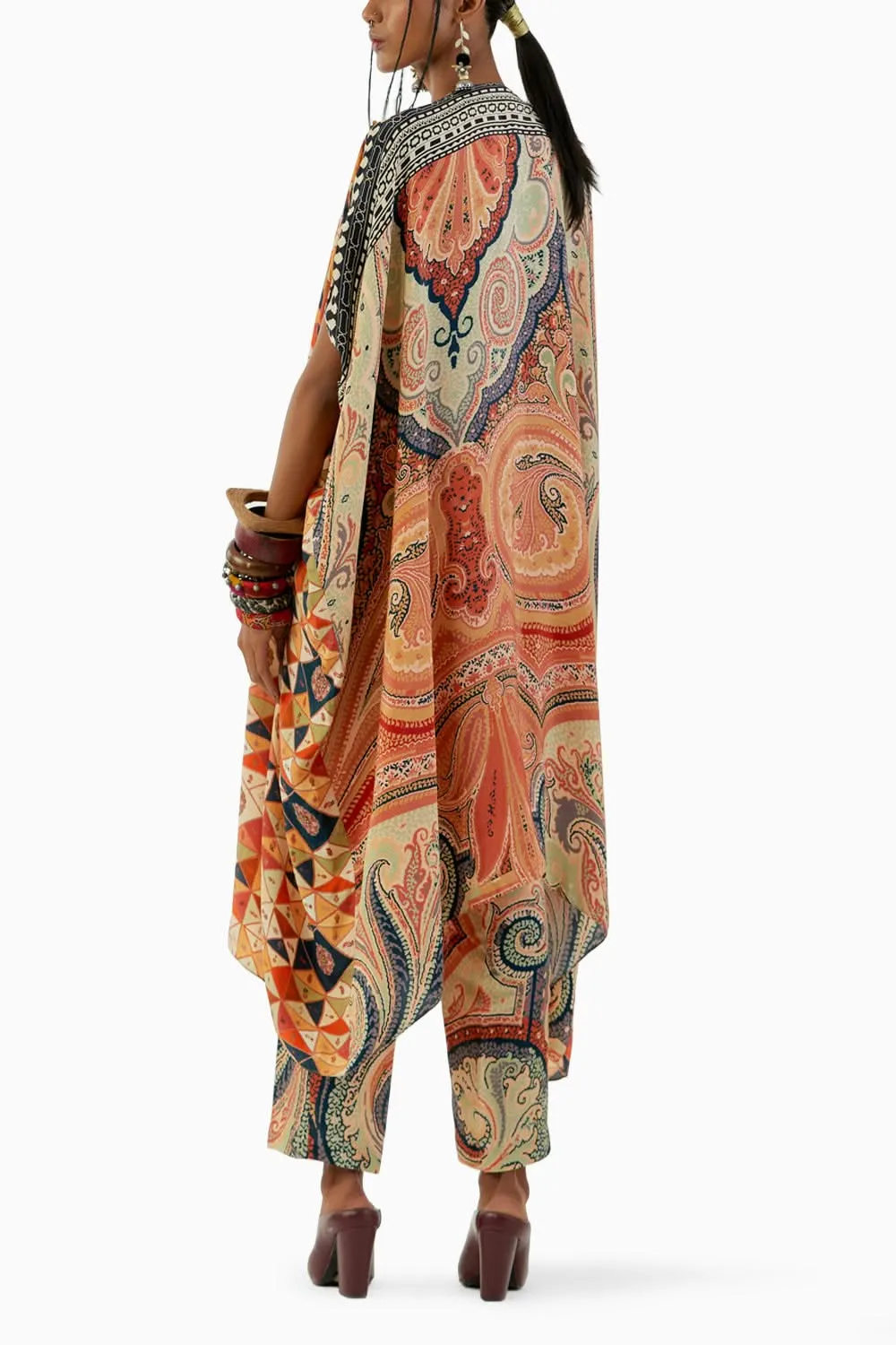 Burnt Amber Kuru Trapeeze Tunic and Drape Trouser Set
