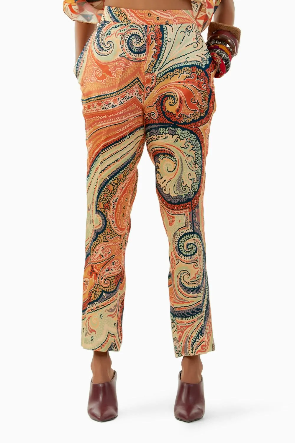 Burnt Amber Kuru Trapeeze Tunic and Drape Trouser Set