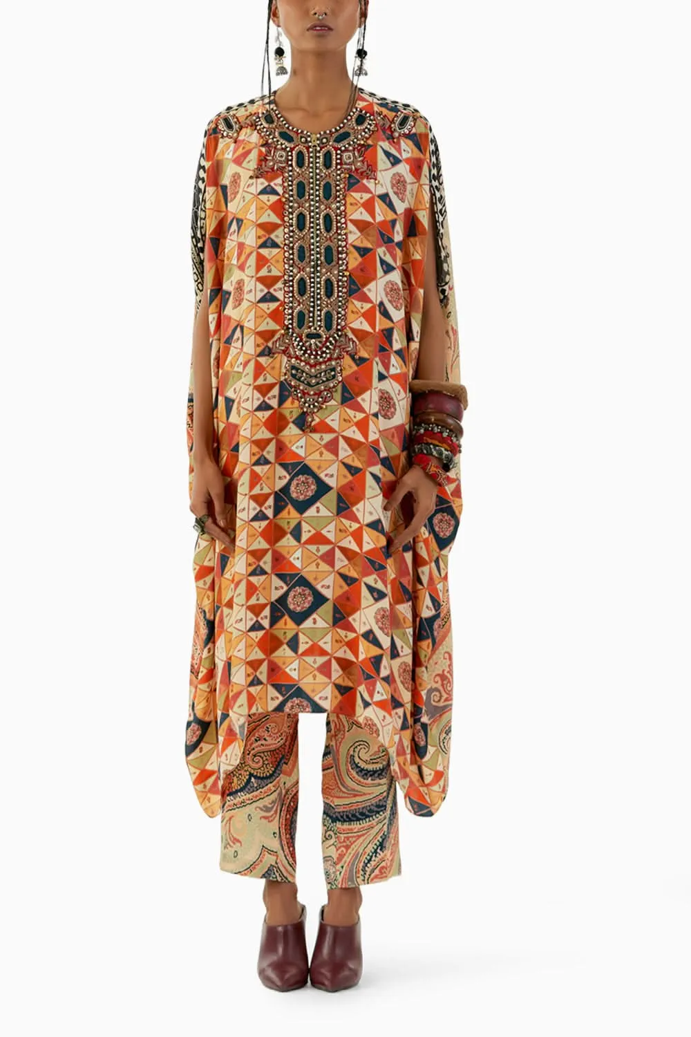 Burnt Amber Kuru Trapeeze Tunic and Drape Trouser Set
