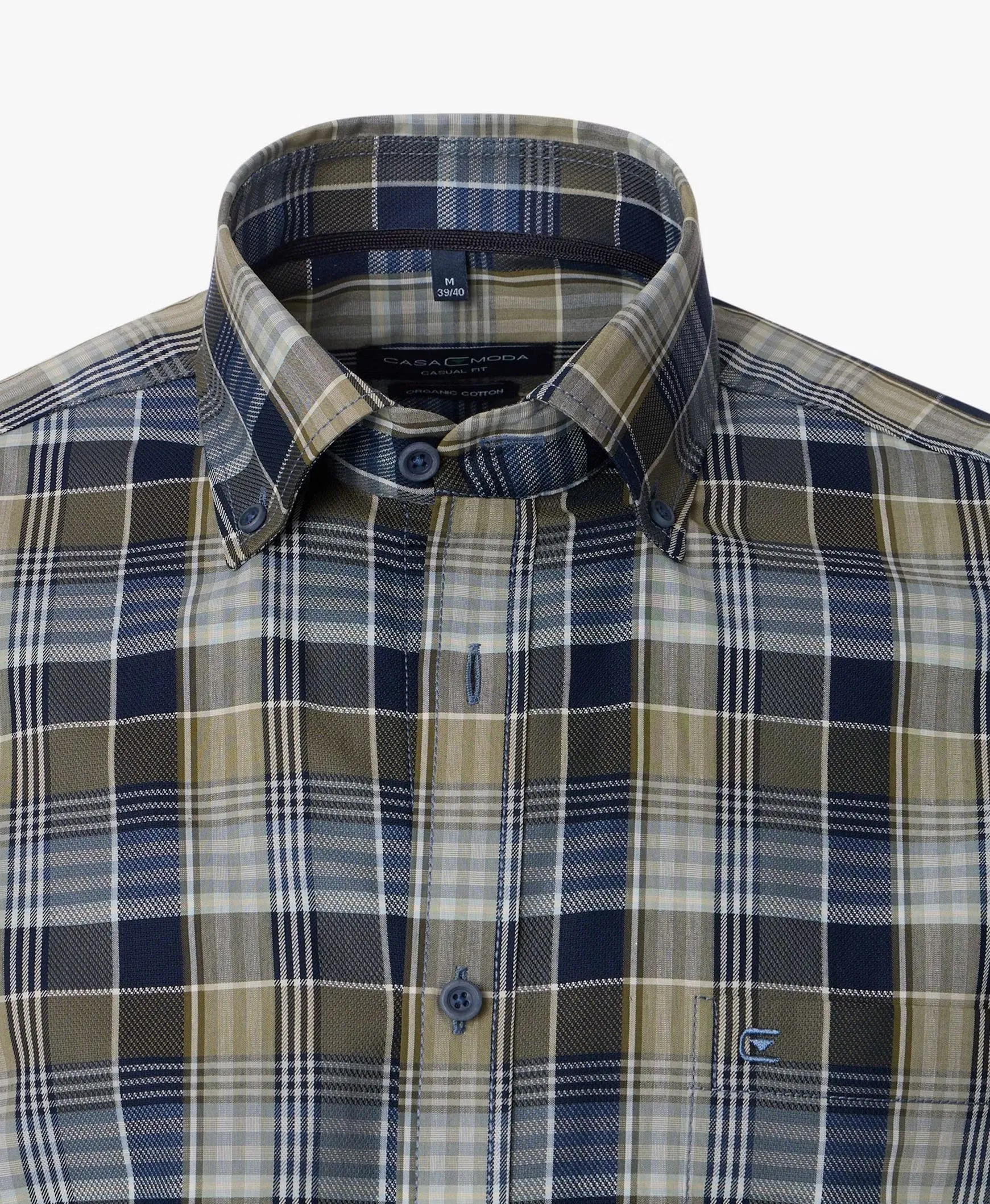 Casa Moda Casual Fit Checked Long Sleeve Shirt 300 - Green/Navy