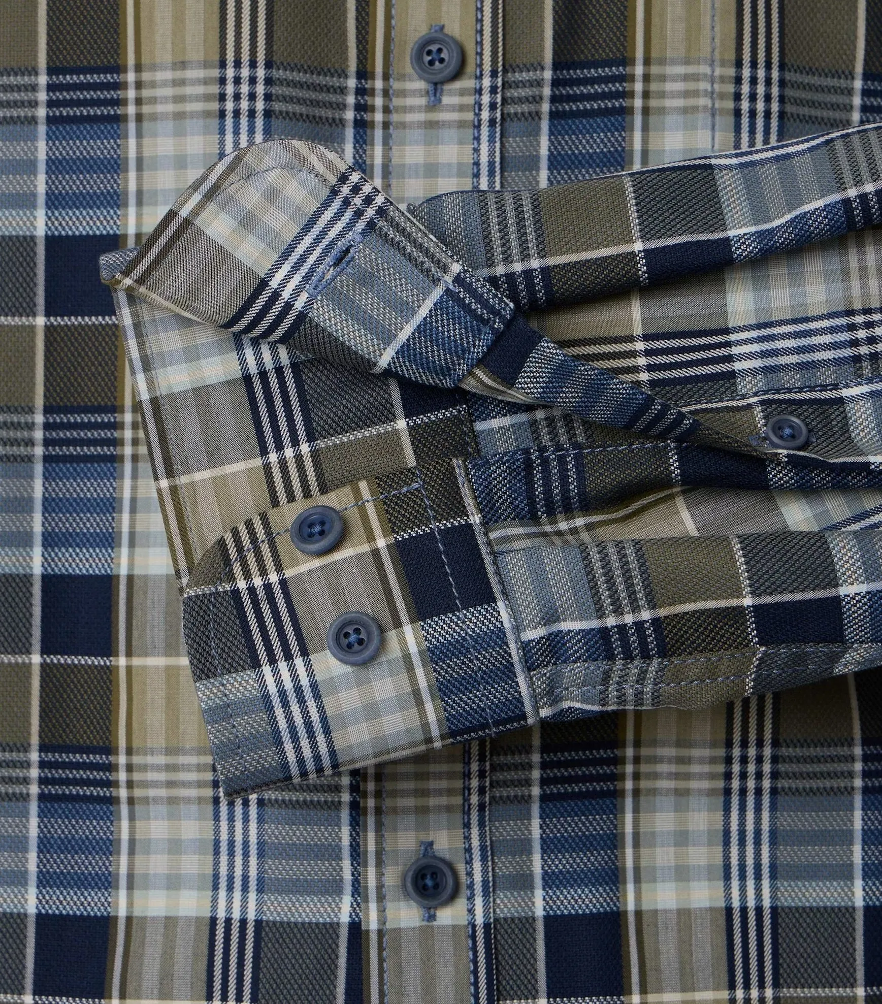 Casa Moda Casual Fit Checked Long Sleeve Shirt 300 - Green/Navy
