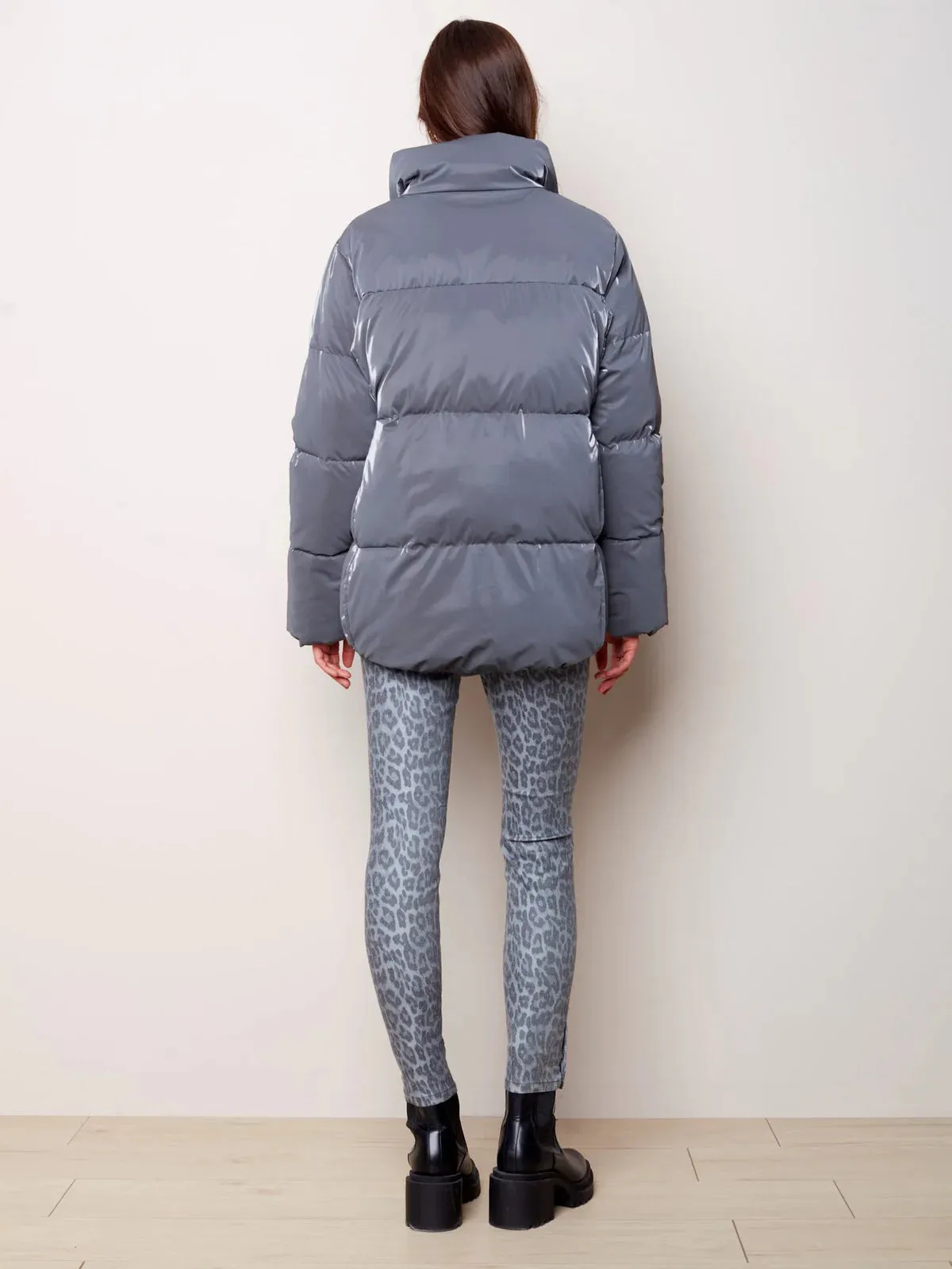 Charlie B Solid Liquid Puffer Coat C6226 - 403B