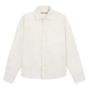 Classic Cotton & Cashmere Shirt - Cream Herringbone