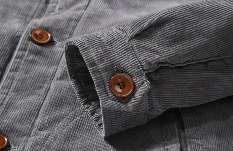 Corduroy fur collar jacket