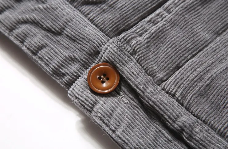 Corduroy fur collar jacket