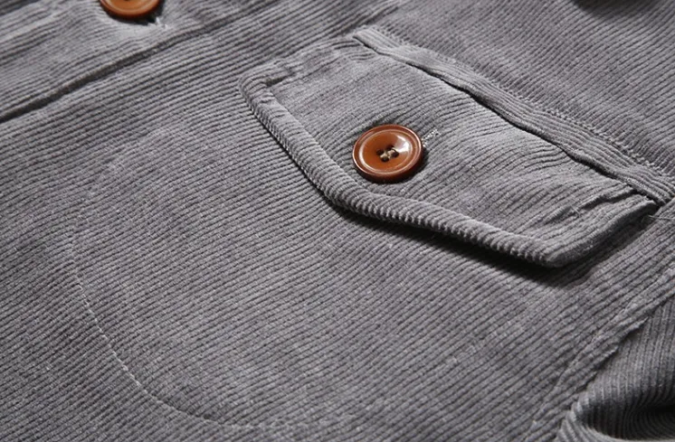 Corduroy fur collar jacket