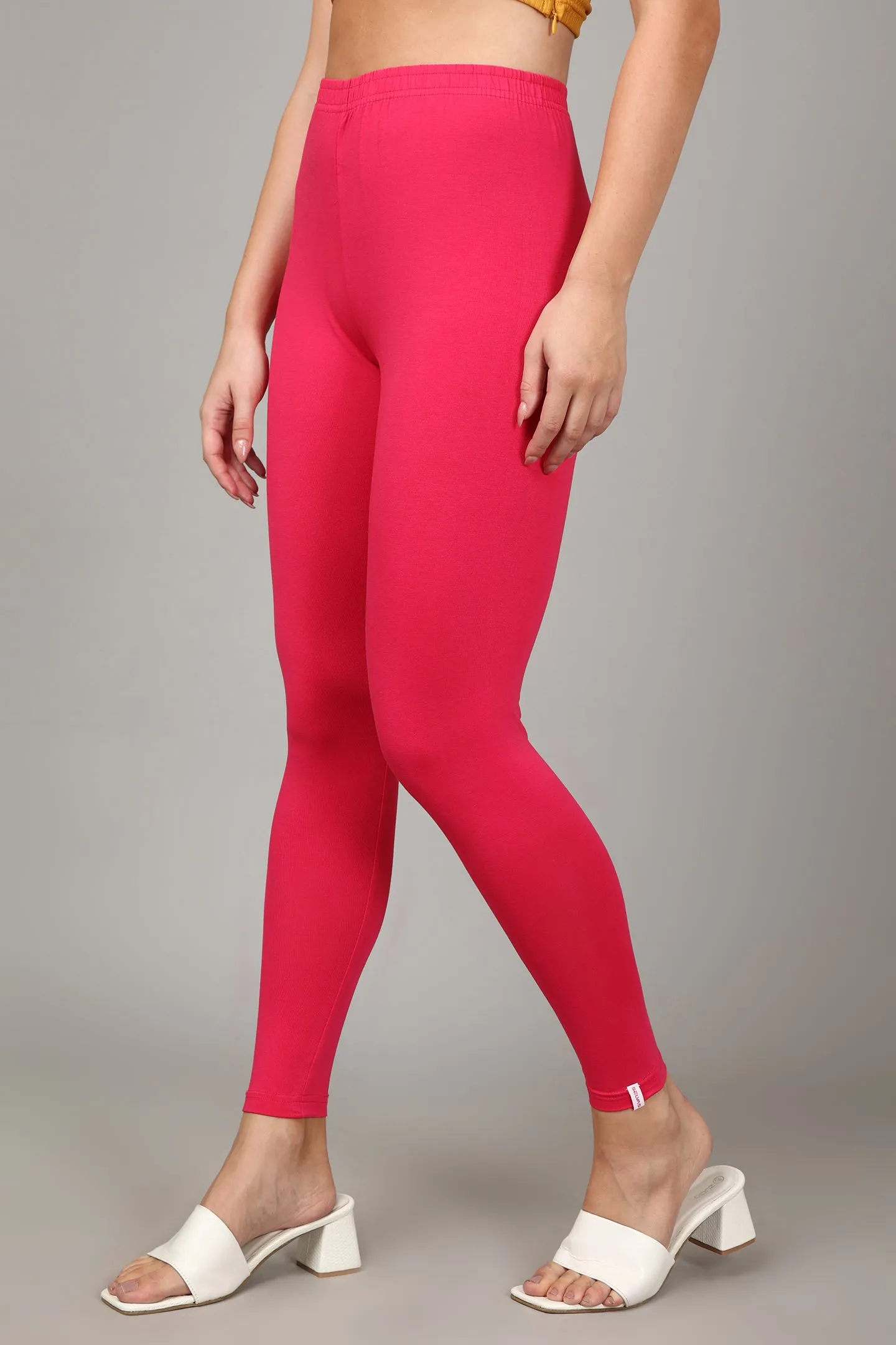 COTTON ANKLE LEGGINGS - PINK