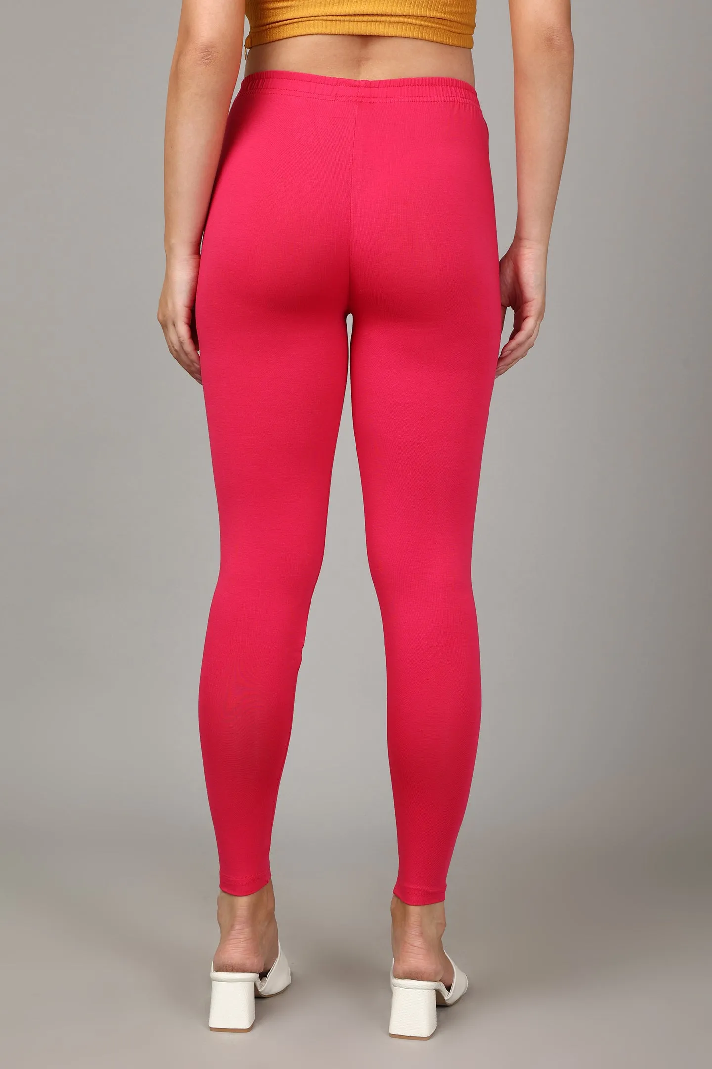 COTTON ANKLE LEGGINGS - PINK