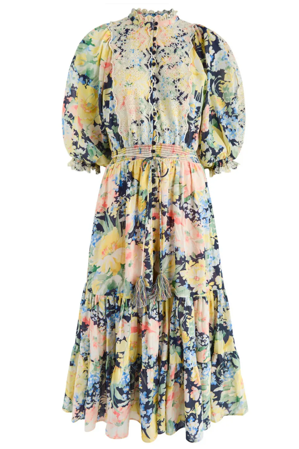 Cotton Slub Midi Dress in Botanic