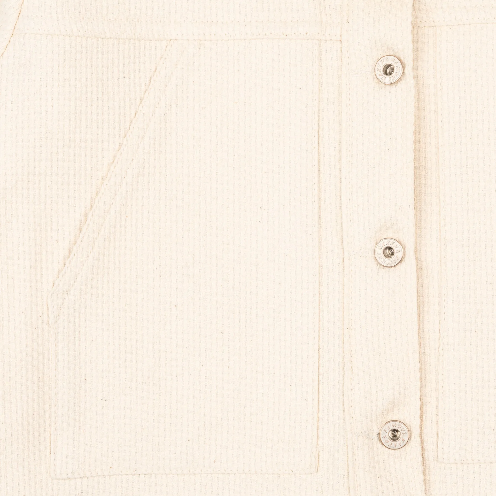 Cropped Denim Jacket - Judo Sashiko - Ecru