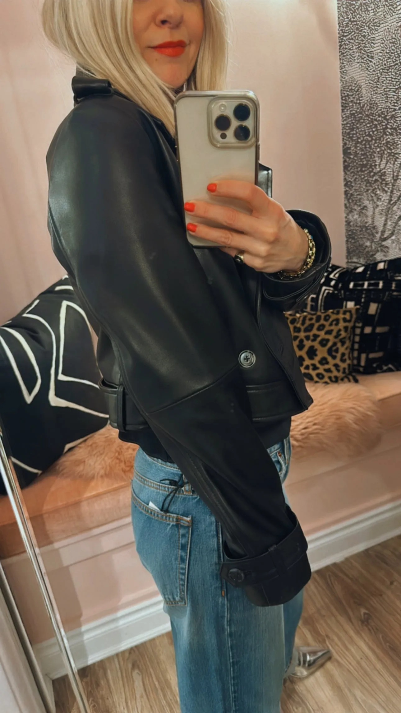 Cropped Leather Trench