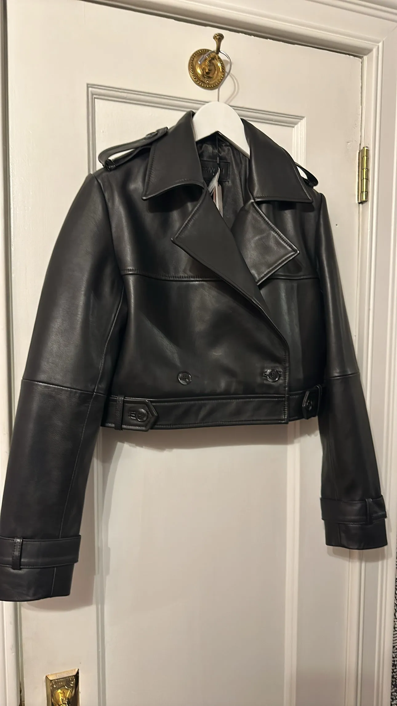 Cropped Leather Trench