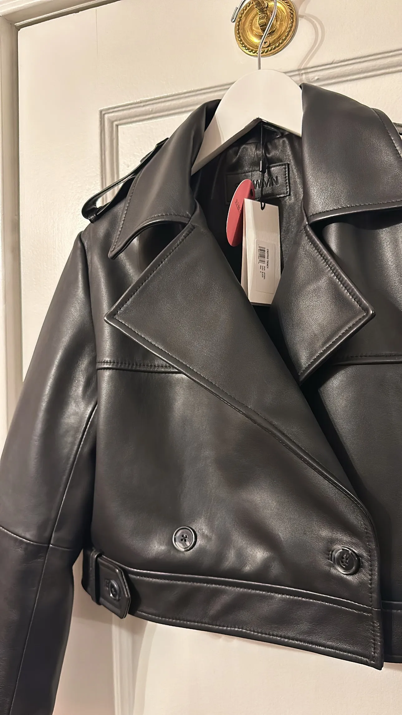 Cropped Leather Trench