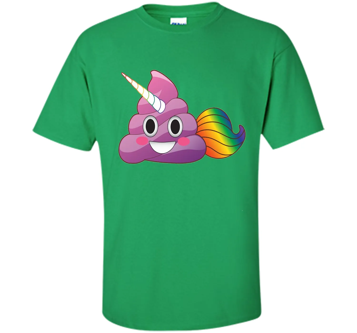 Cute Magical Unicorn Poop Emoji with Rainbow Tail  T-Shirt