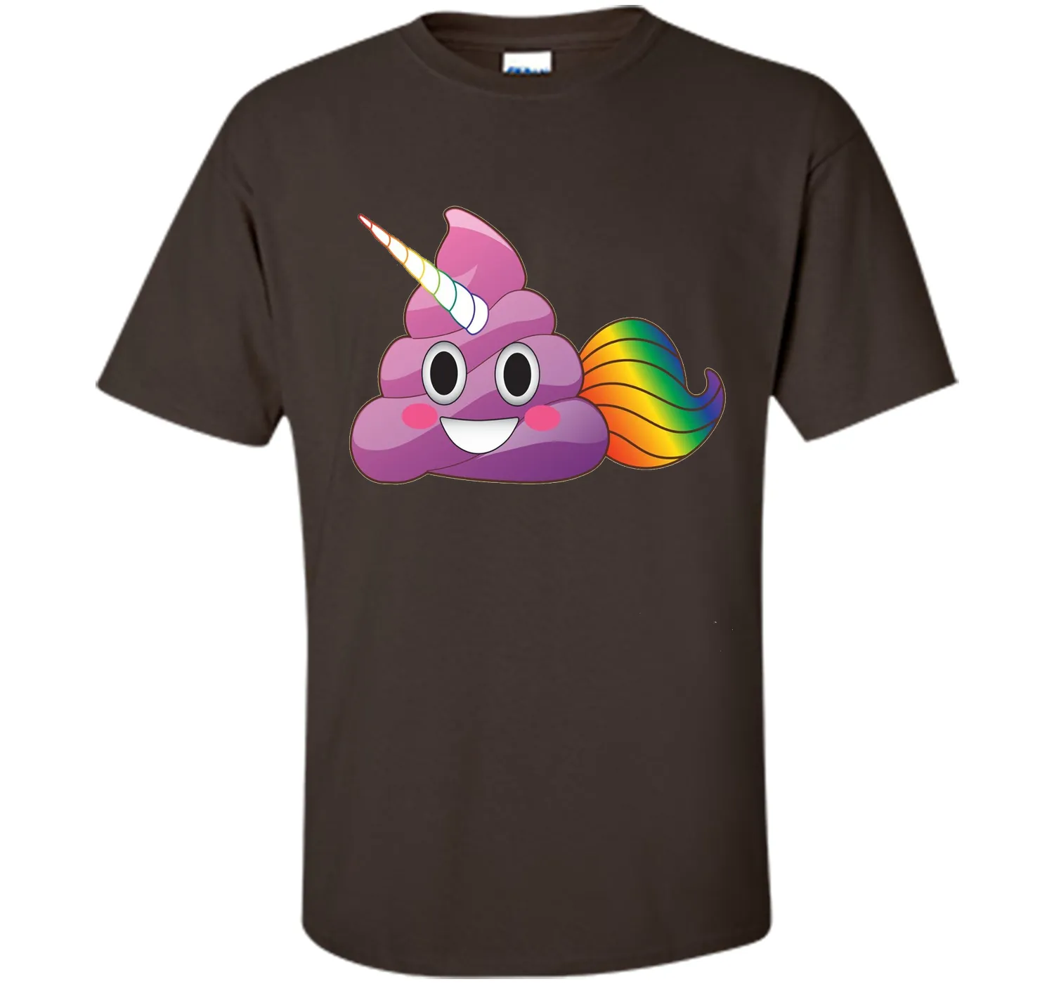 Cute Magical Unicorn Poop Emoji with Rainbow Tail  T-Shirt