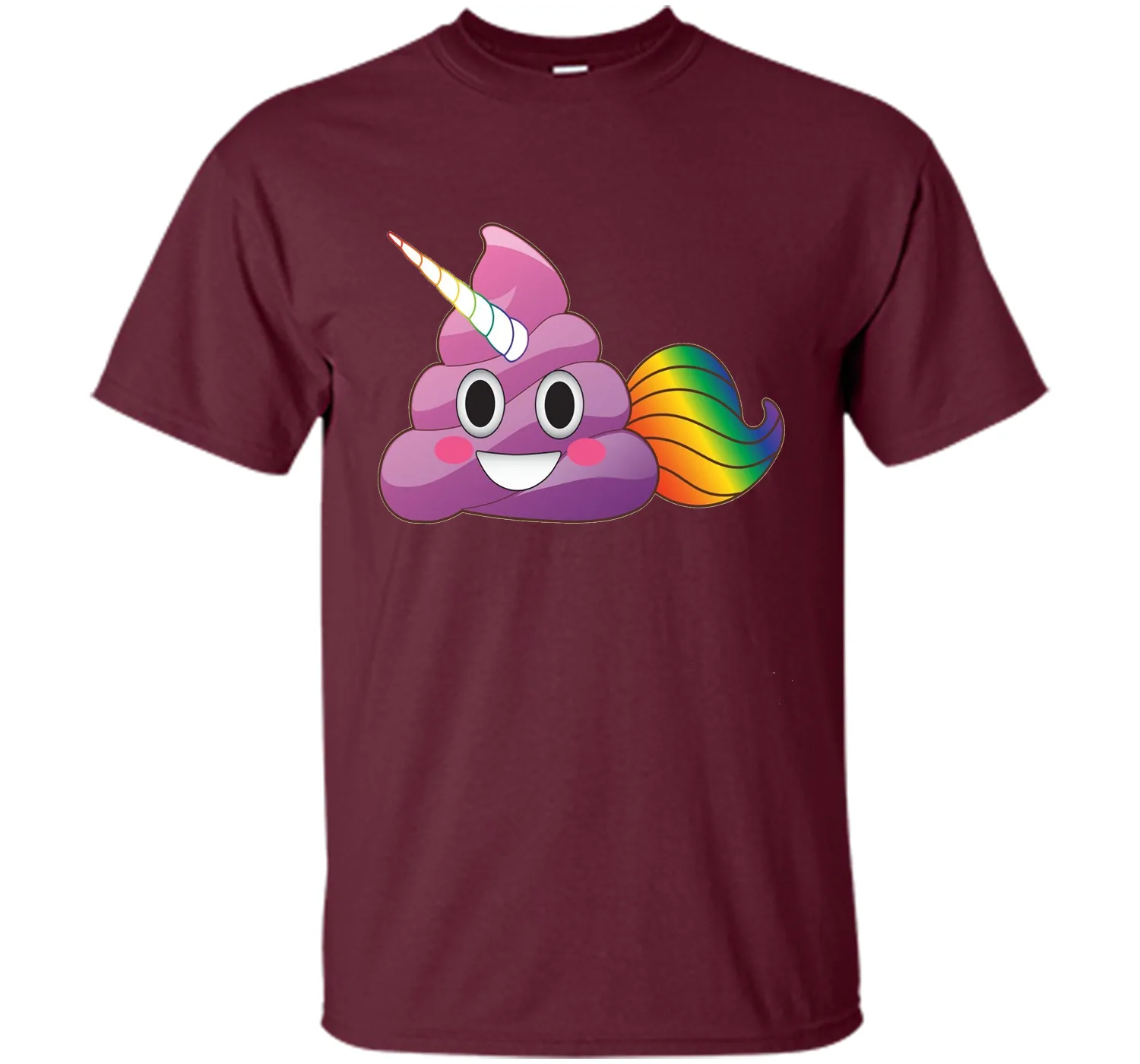 Cute Magical Unicorn Poop Emoji with Rainbow Tail  T-Shirt