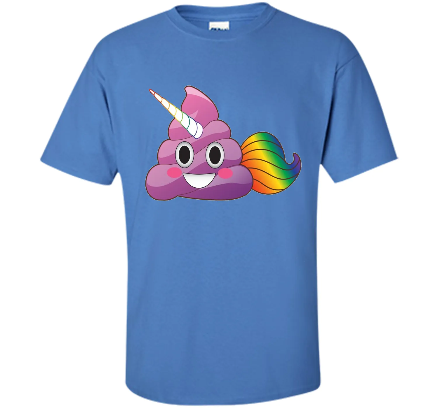 Cute Magical Unicorn Poop Emoji with Rainbow Tail  T-Shirt