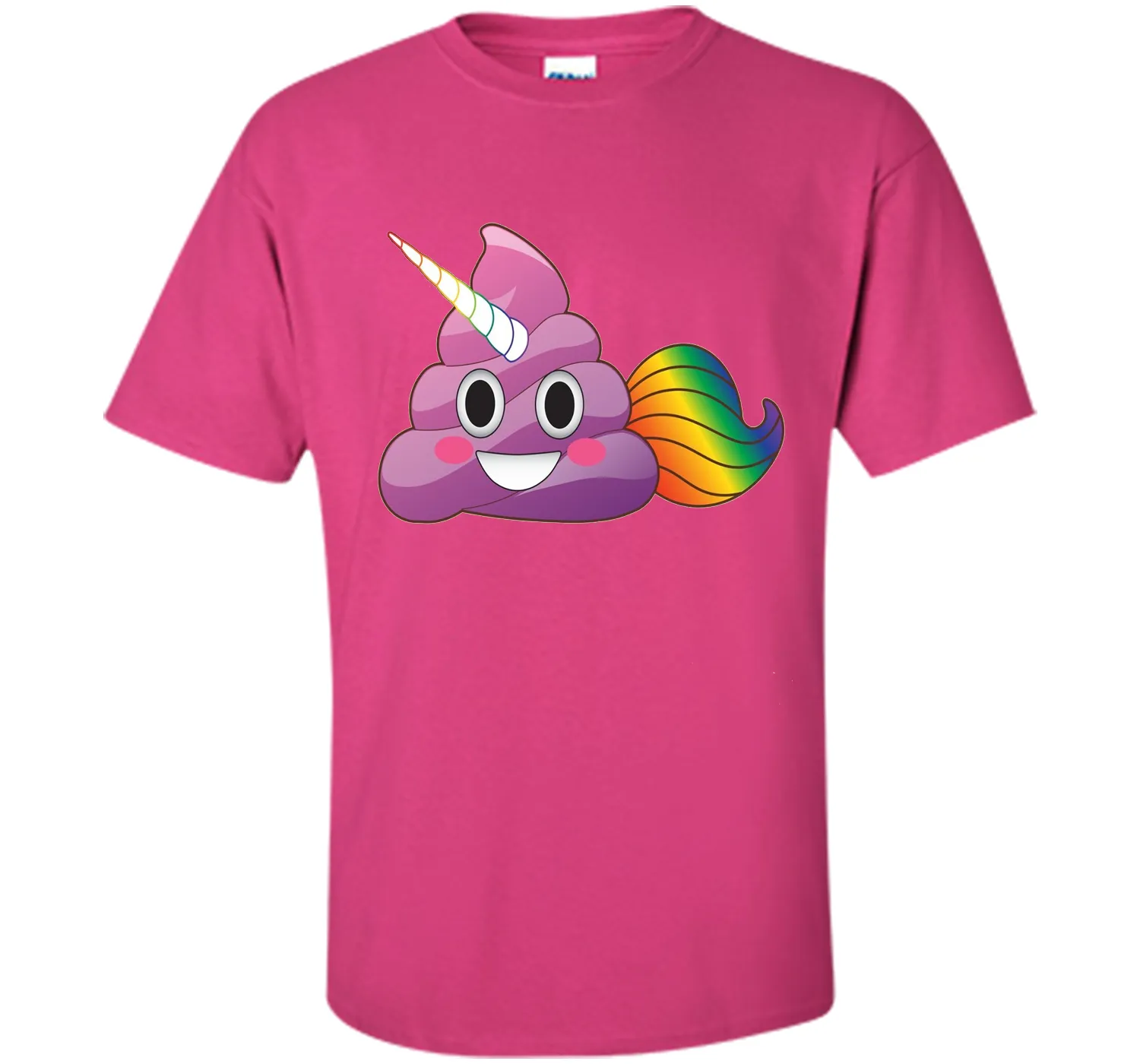 Cute Magical Unicorn Poop Emoji with Rainbow Tail  T-Shirt