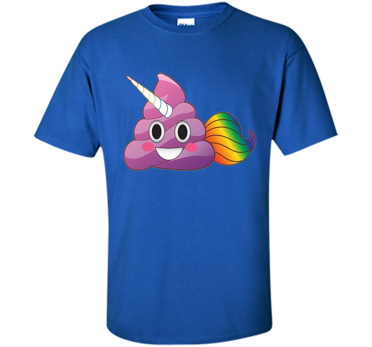 Cute Magical Unicorn Poop Emoji with Rainbow Tail  T-Shirt