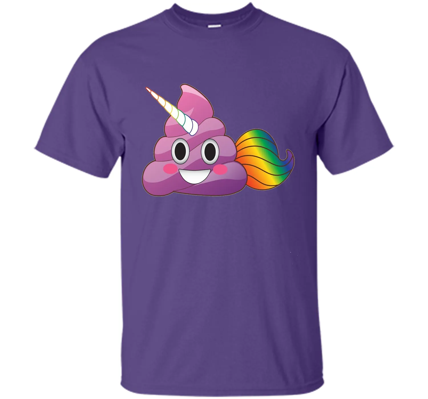 Cute Magical Unicorn Poop Emoji with Rainbow Tail  T-Shirt