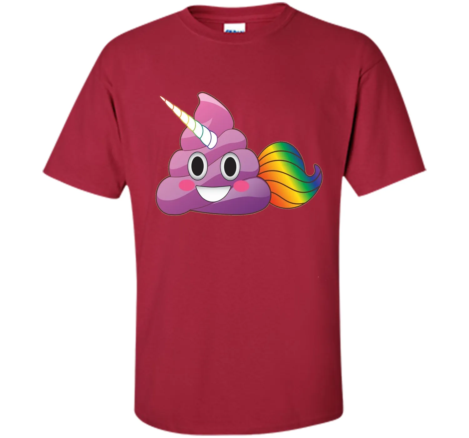 Cute Magical Unicorn Poop Emoji with Rainbow Tail  T-Shirt